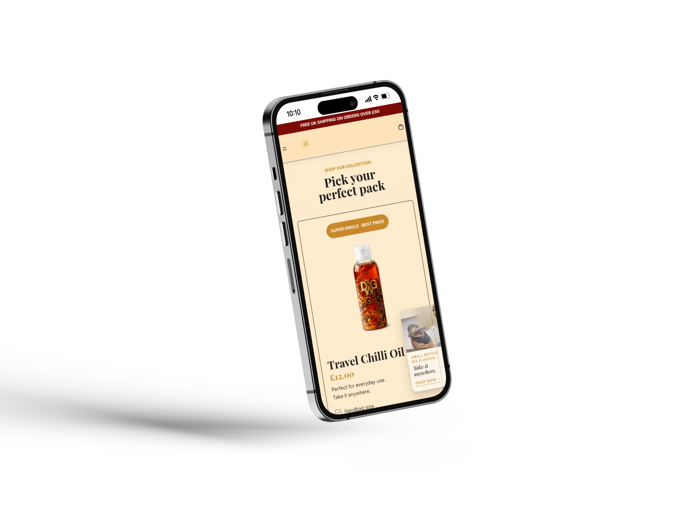 Dining With Gold — One-tap bundle selection on mobile.