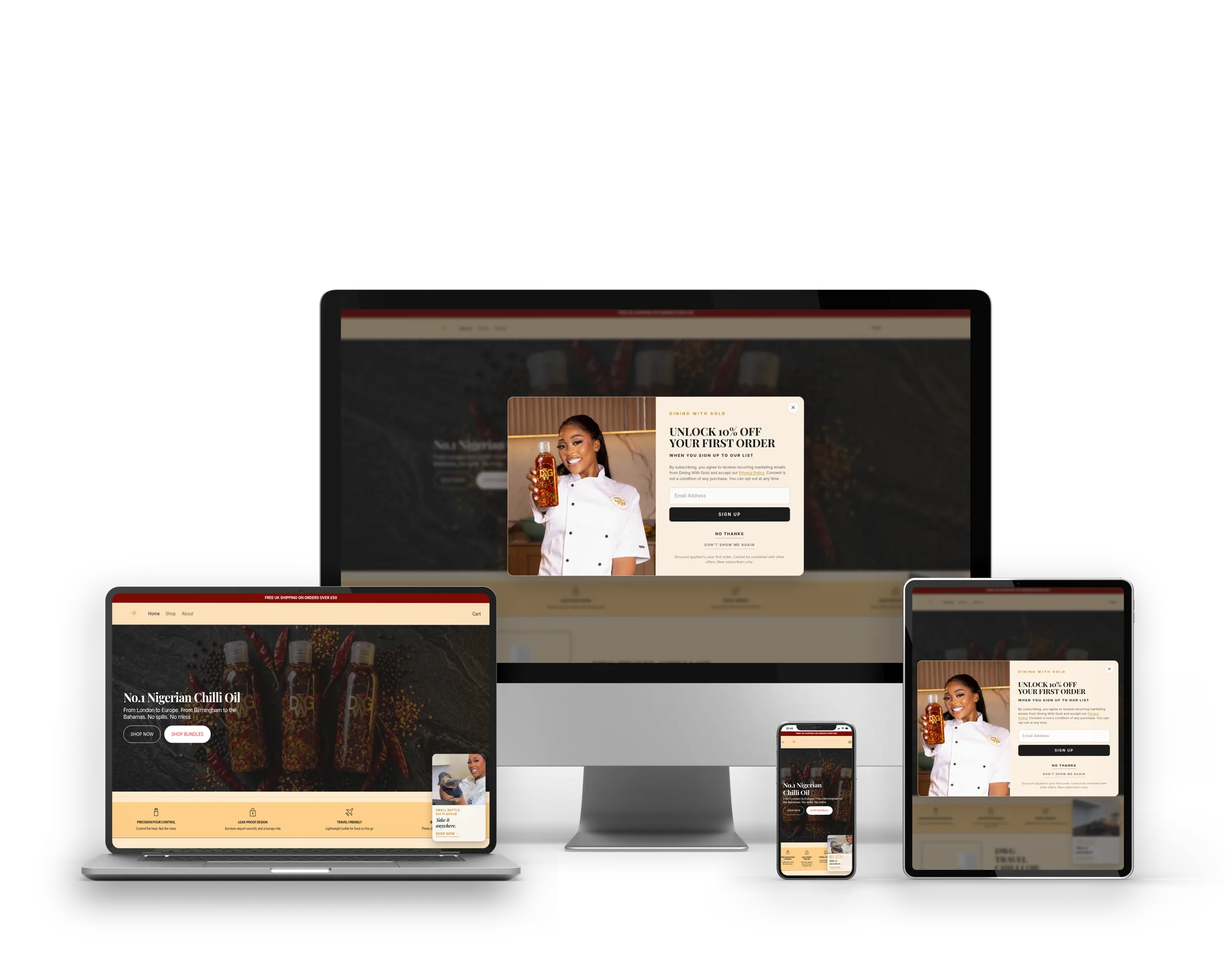 Dining With Gold — Built once. Beautiful on every screen.